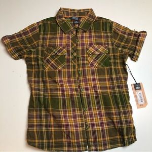 Outdoor Research Womens Melli Casual Button Down Plaid Small Shirt